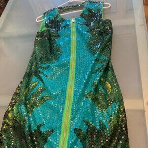 Versace for H&M Mini Green Dress Sequins Size 8